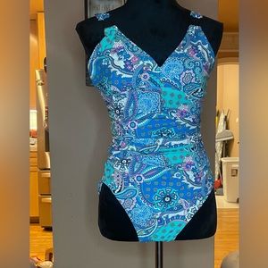 Assets Power Suits Spandex multiple blues Bathing Suits